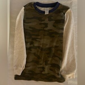 Camouflage Sweater with Beige Sleeves